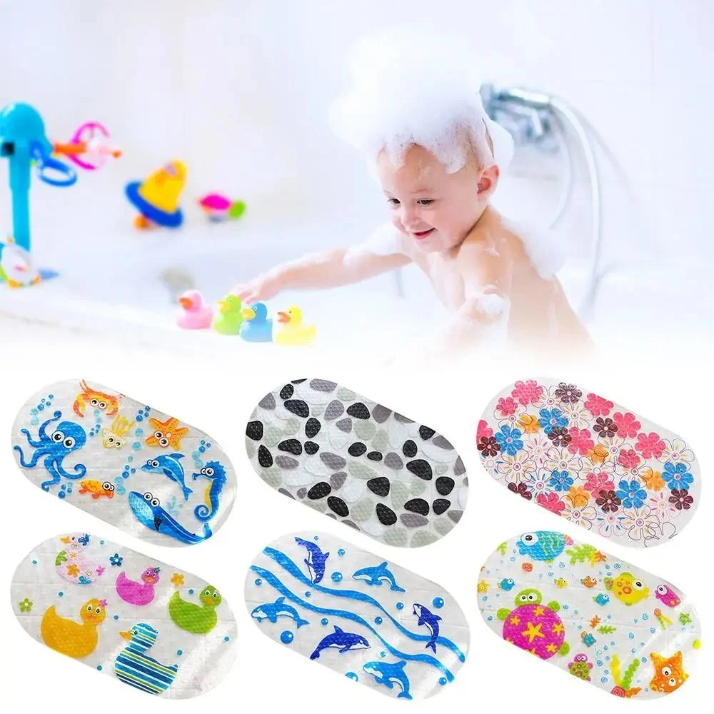 PLAYWAVE FUNDUCK – Alfombrilla de baño de PVC antideslizante y colorida con motivos de dibujos animados para niños Cozey M...