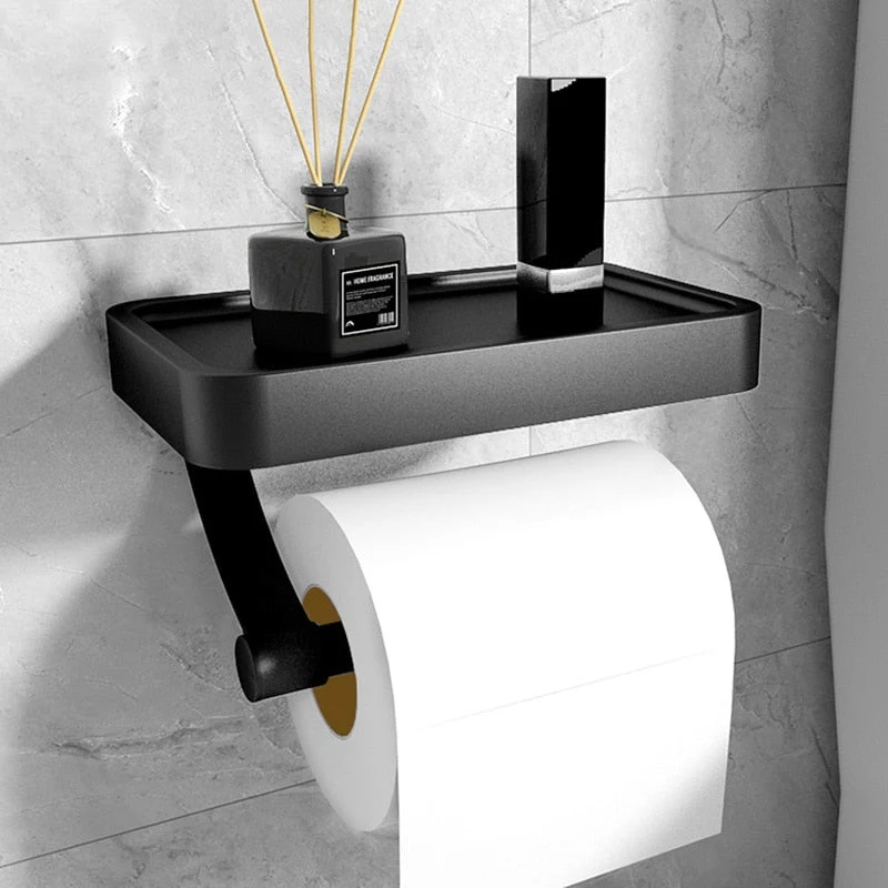 PREPSHELF – Soporte para papel higiénico sin taladrar con práctico estante Cozey Maison