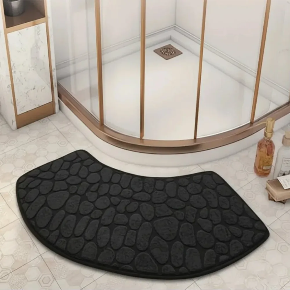 PURELY SECURA – Alfombrilla de baño curva, absorbente y antideslizante para la ducha Cozey Maison