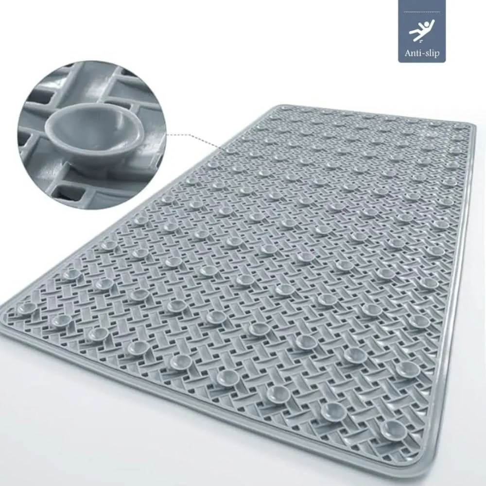 SAFESTEP - Alfombrilla antideslizante para ducha con ventosas para mayor seguridad y comodidad en bañeras y duchas Gris Co...