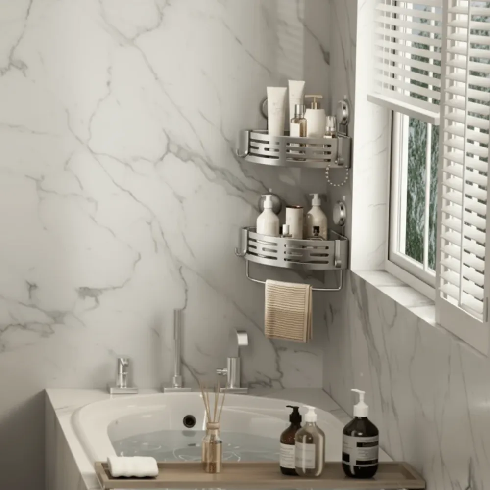SHELVARA – Estanterí de esquina gris para un orden impecable Cozey Maison