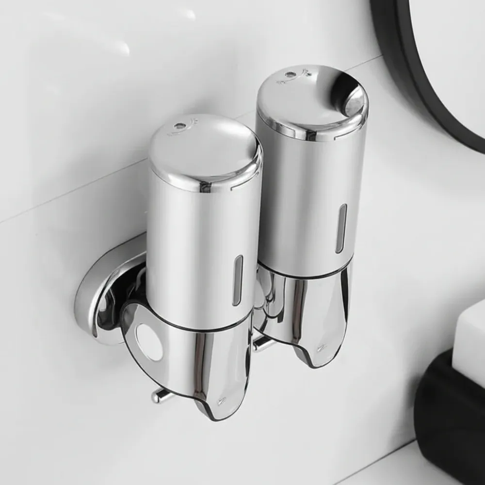 SOAPFORT – Dispensador de jabón de alta calidad para montaje en pared con elegante diseño de acero inoxidable Cozey Maison