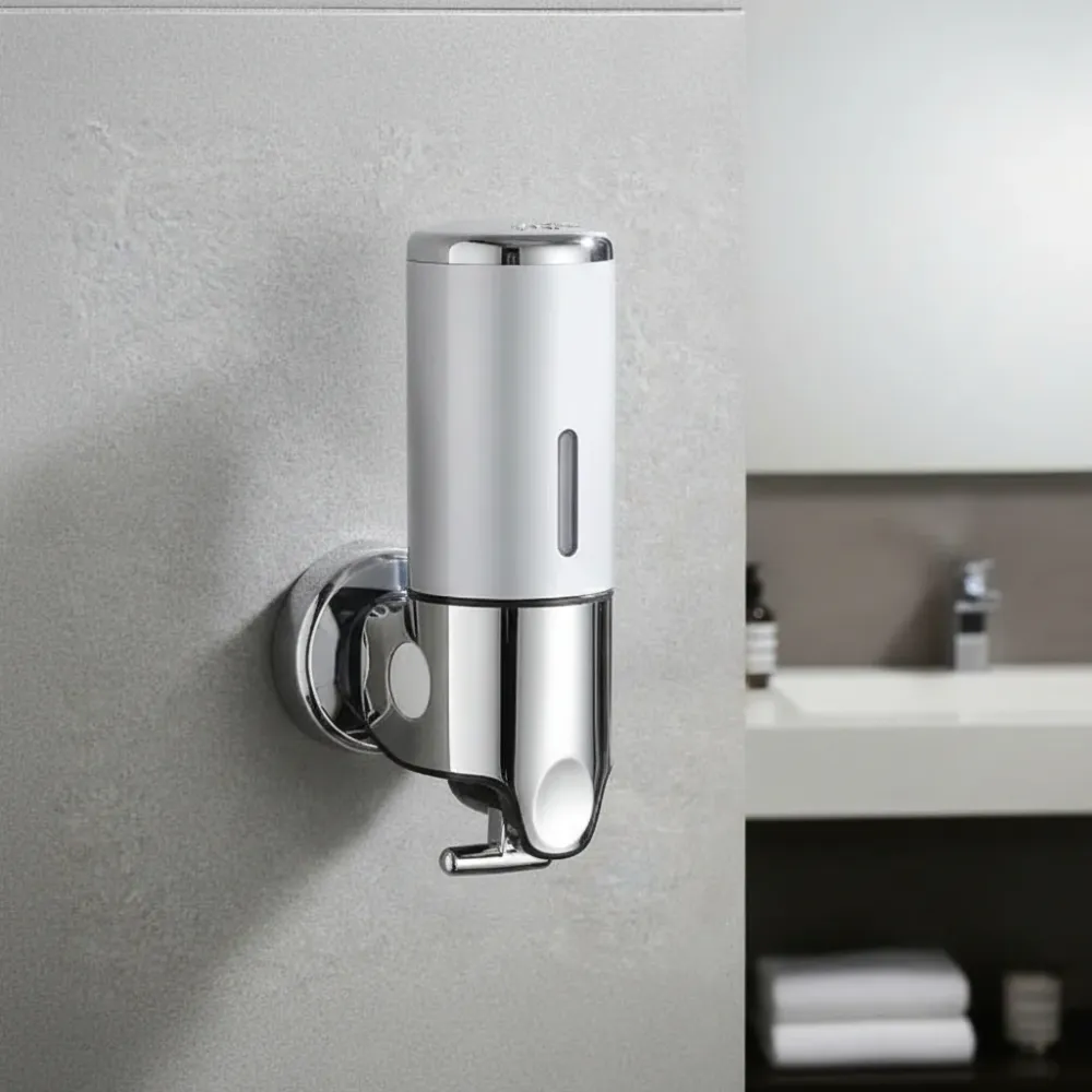 SOAPFORT – Dispensador de jabón de alta calidad para montaje en pared con elegante diseño de acero inoxidable Cozey Maison