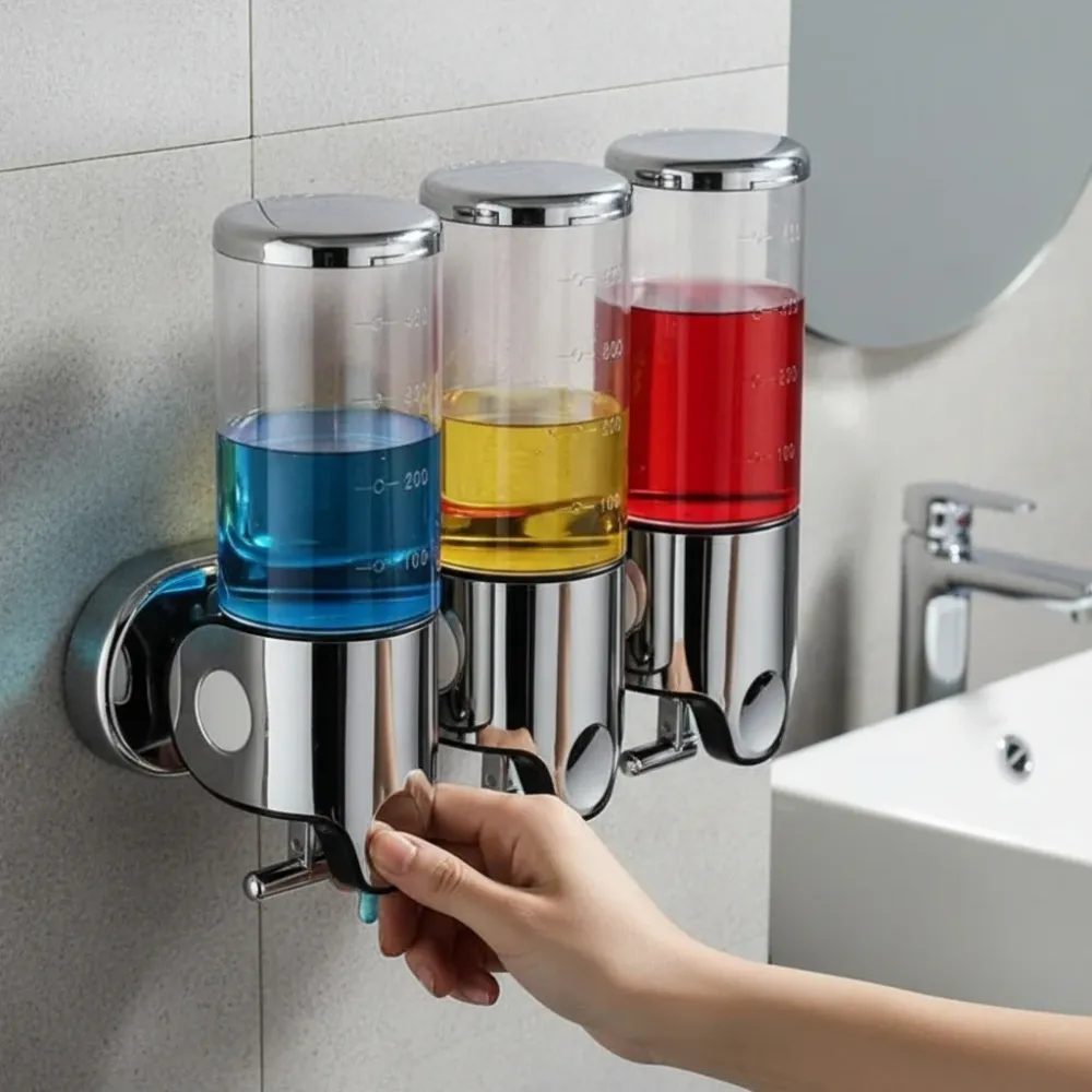 SOAPFORT – Dispensador de jabón de alta calidad para montaje en pared con elegante diseño de acero inoxidable Cozey Maison