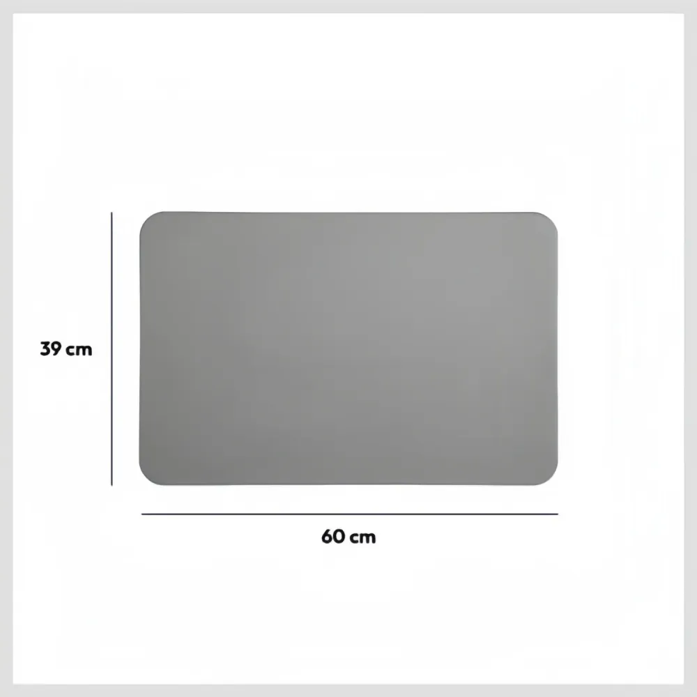 Alfombra de Diatomita 39x60cm Gris, Roca Natural Porosa, Ligera y Rígida, Ultra Absorbente, Antideslizante, Higiénica, Con...