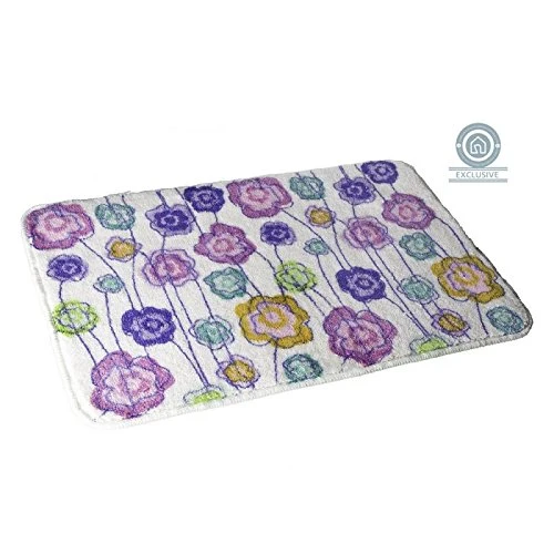 Alfombra de ducha romántica multicolor antideslizante para cuarto de baño de 45 x 70 cm France damdamgo