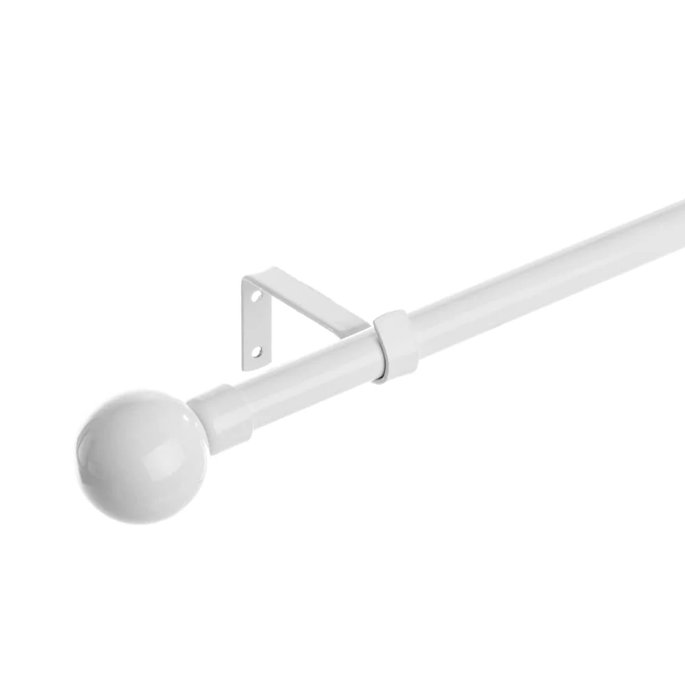 Barra de Cortina Extensible, Sencilla, Univerdal 2 escuadras y 2 terminales de Metal de Bola damdamgo
