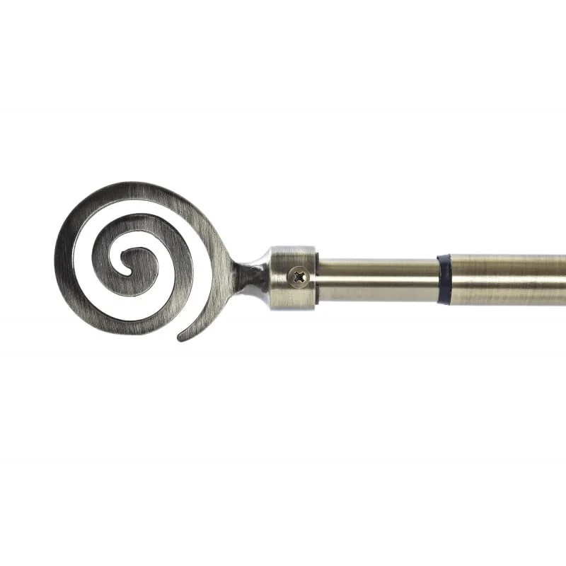 Barra de Cortina Extensibles de Metal Bronce Universal para Dormitorio o Salon de 120-210 cm Circulos damdamgo