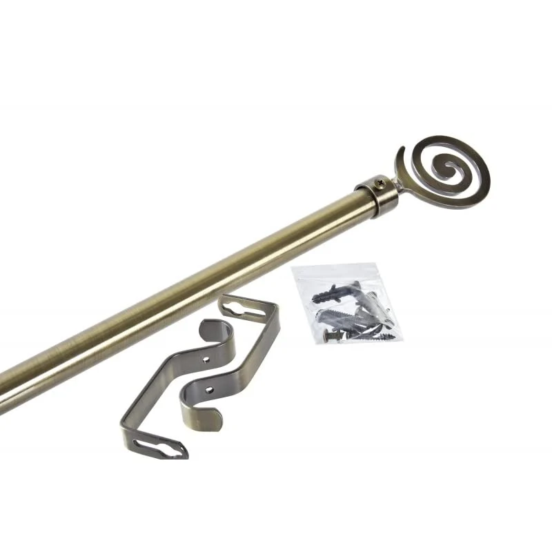 Barra de Cortina Extensibles de Metal Bronce Universal para Dormitorio o Salon de 120-210 cm Circulos damdamgo