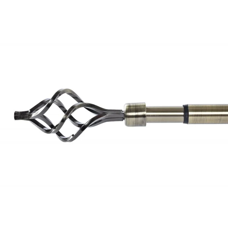 Barra de Cortina Extensibles de Metal Bronce Universal para Dormitorio o Salon de 120-210 cm Circulos damdamgo