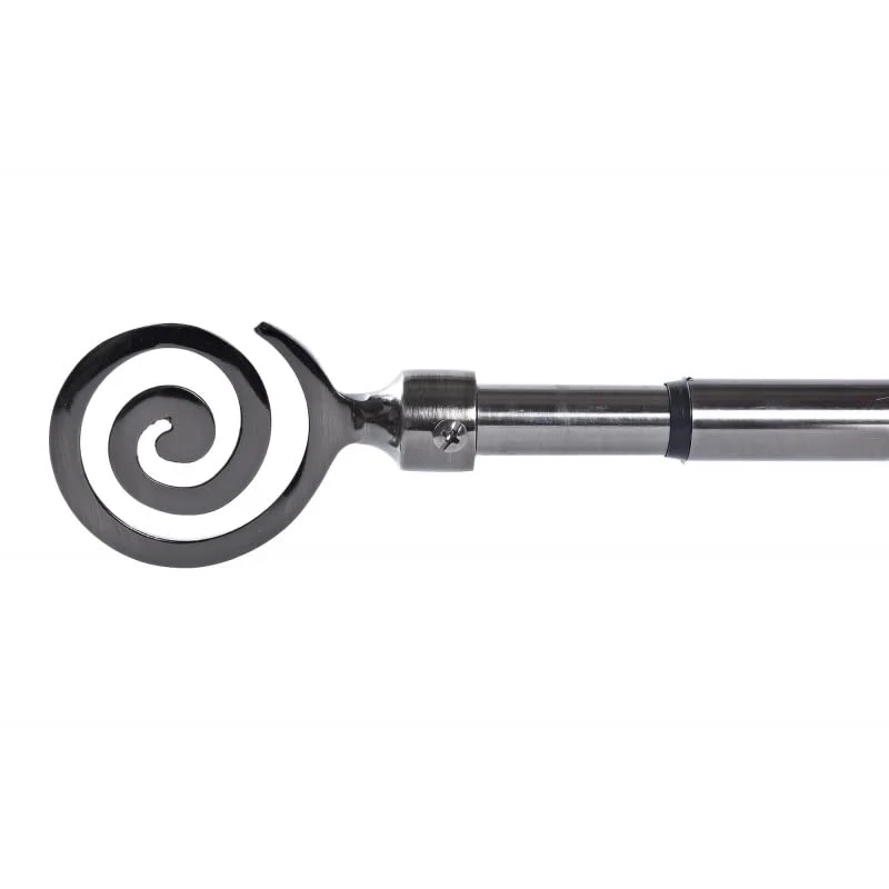 Barra de Cortina Extensibles de Metal Plateada Universal para Dormitorio o Salon de 120-210 cm Circulos damdamgo