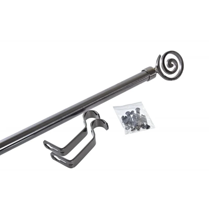Barra de Cortina Extensibles de Metal Plateada Universal para Dormitorio o Salon de 120-210 cm Circulos damdamgo
