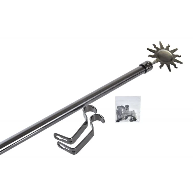 Barra de Cortina Extensibles de Metal Plateada Universal para Dormitorio o Salon de 120-210 cm Circulos damdamgo