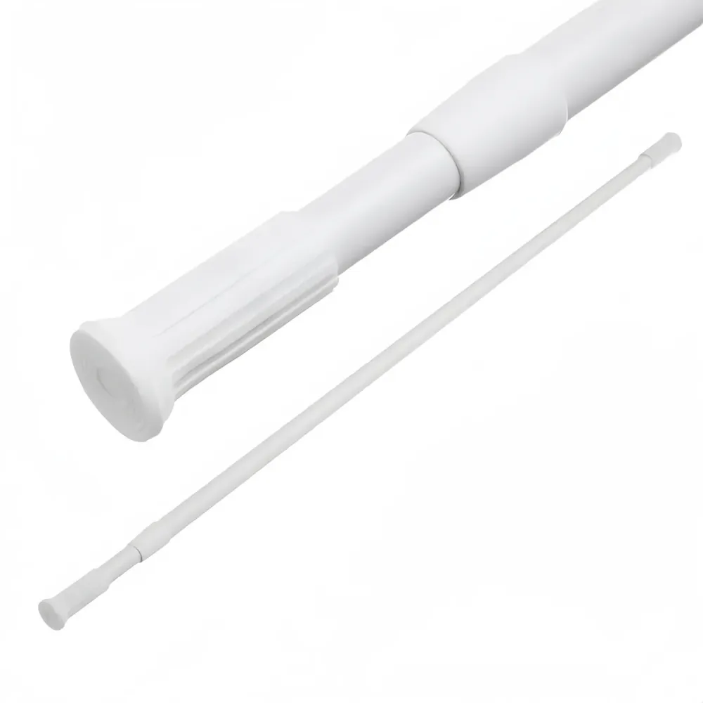 Barra de Ducha Extensible 70-120 cm, Barra Cortina Aluminio Blanca Ajustable para Baño, sin Perforación, Resistente y Mult...