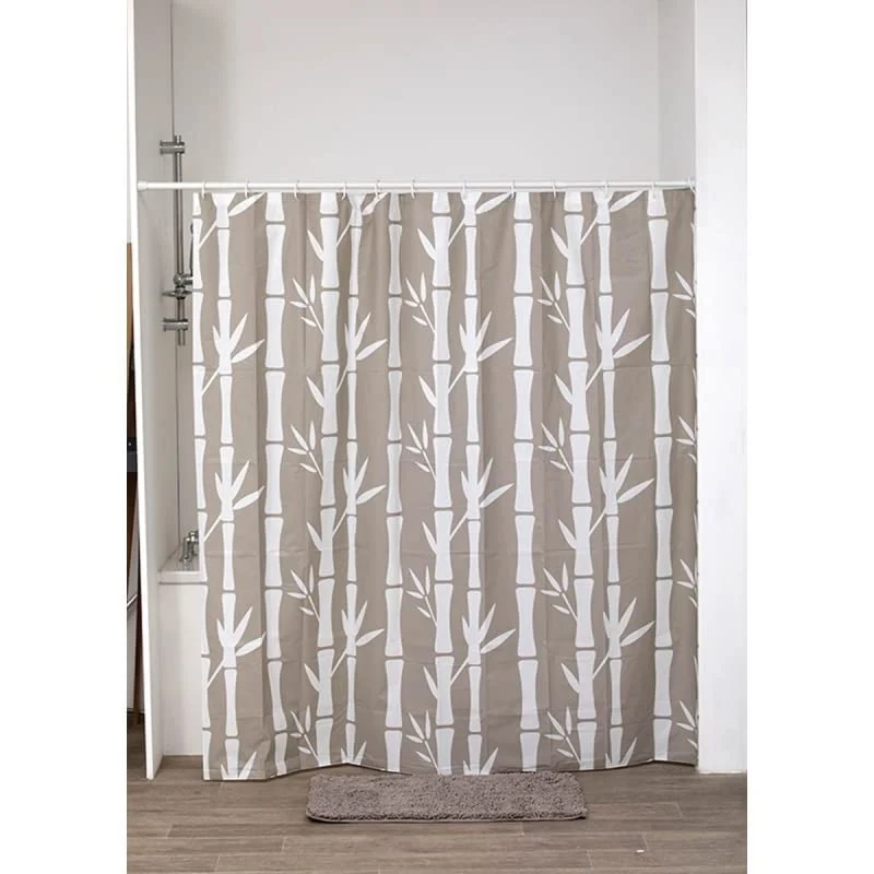 Cortina Bambu Marron de Peva Oriental para Cuarto de Baño de 180 x 180 cm Sol Naciente Bambu damdamgo
