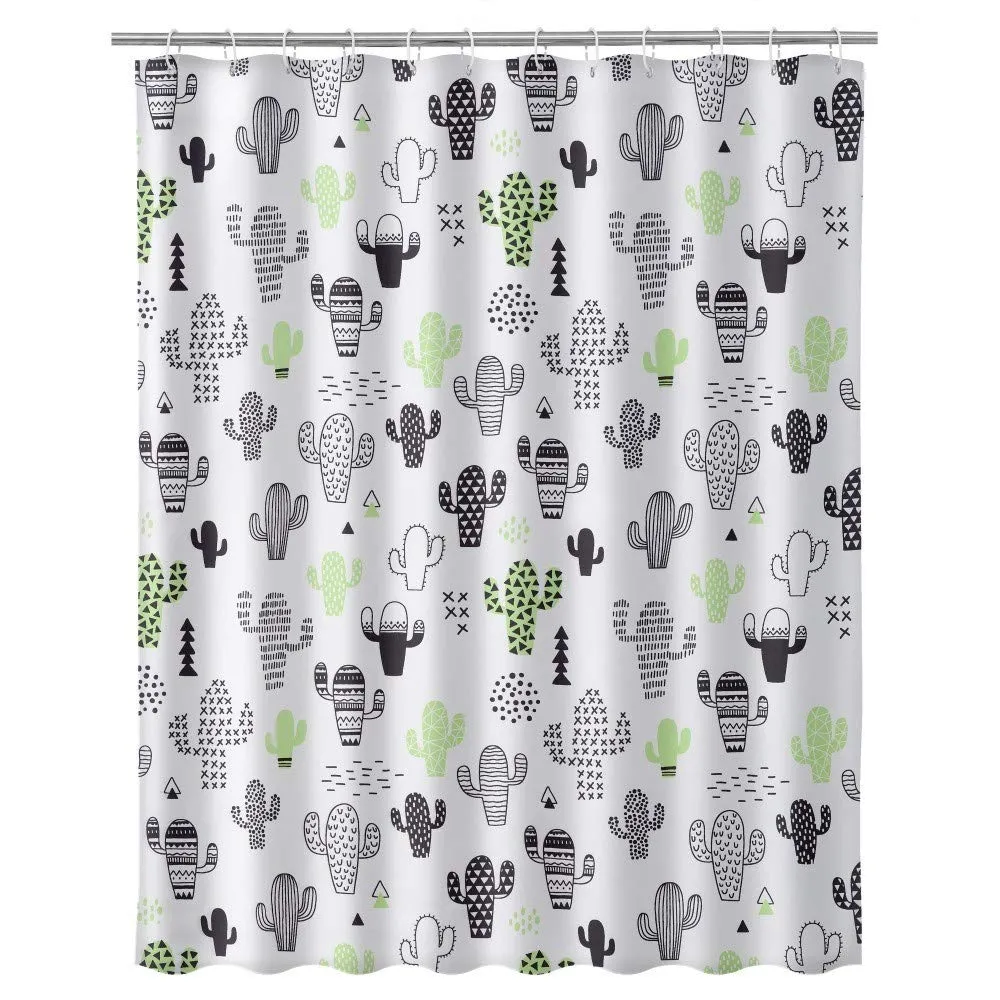 Cortina de baño Moderno Poliester Cactus 180x200 cm damdamgo