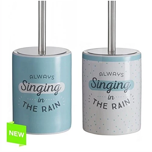 Escobillero Moderno inglés SINGINGde cerámica para Cuarto de baño - Verde Claro damdamgo
