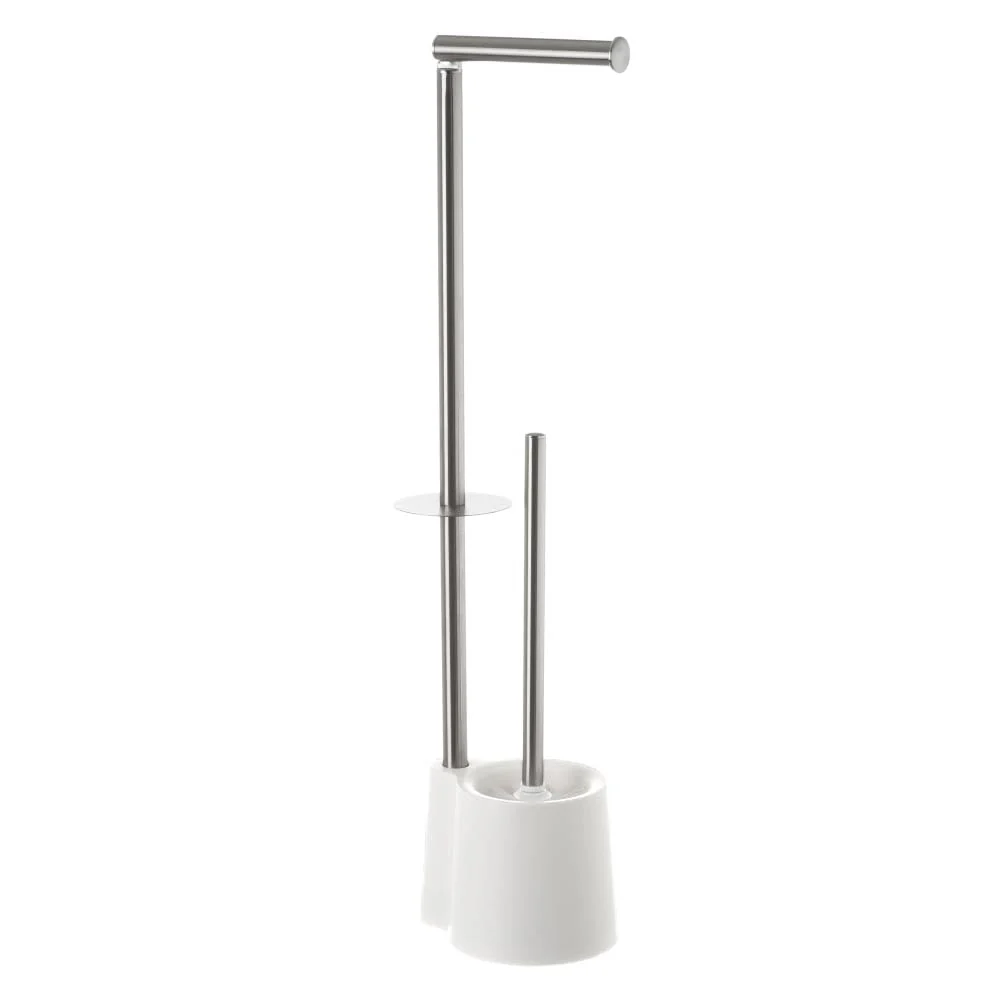 Portarrollos escobillero de Acero Inoxidable de 65x12x16 cm Blanco damdamgo
