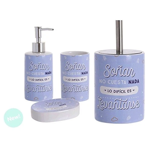 Set de baño con Frase Original de cerámica para Cuarto de baño damdamgo