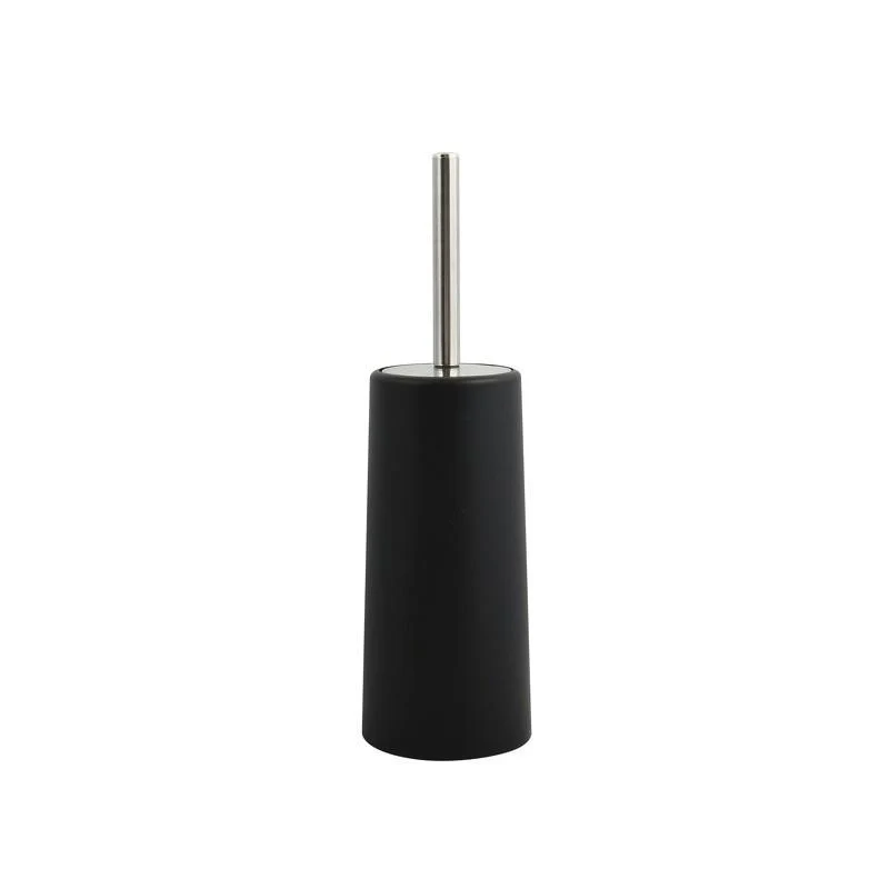 Escobilla Acero Inoxidable de Baño con Soporte PP Negro 10 x 22cm DCASA