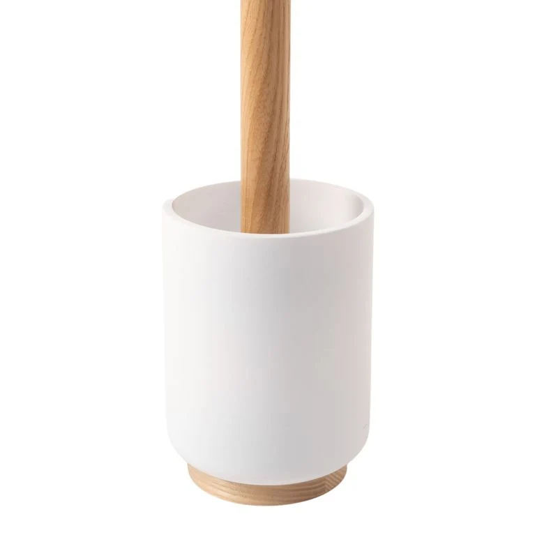 ESCOBILLERO BICOLOR BLANCO/MADERA DCASA
