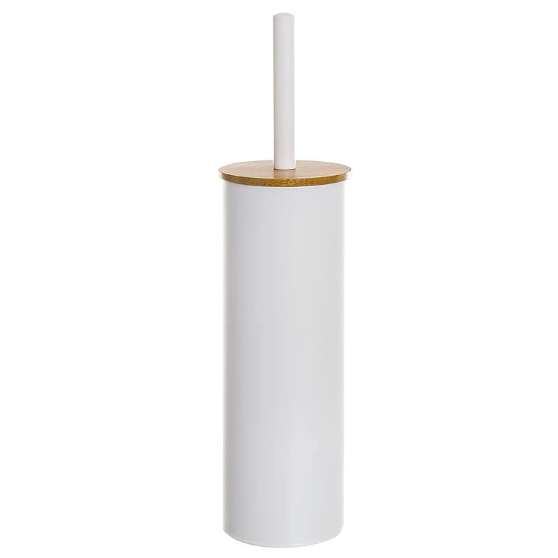 ESCOBILLERO TAPA BAMBU BLANCO DCASA