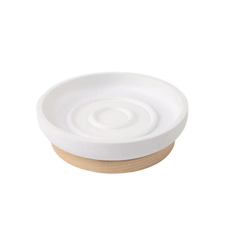 JABONERA BICOLOR BLANCO/MADERA DCASA