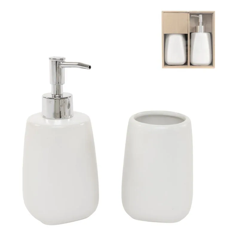 JUEGO DE BAÑO 2 PIEZAS BLANCO DCASA