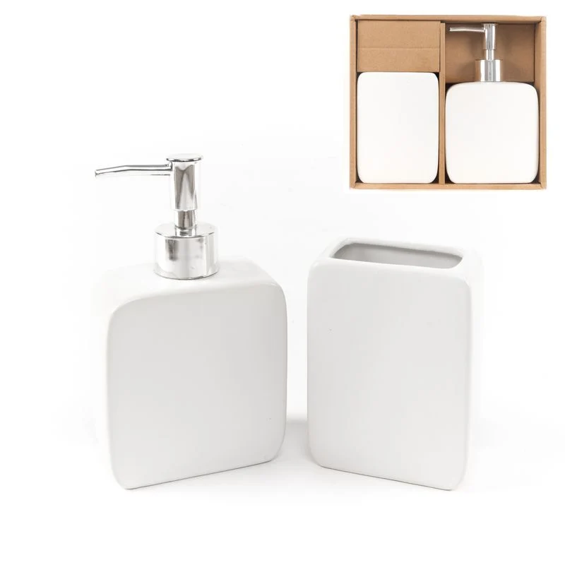 JUEGO DE BAÑO 2 PIEZAS BLANCO DCASA