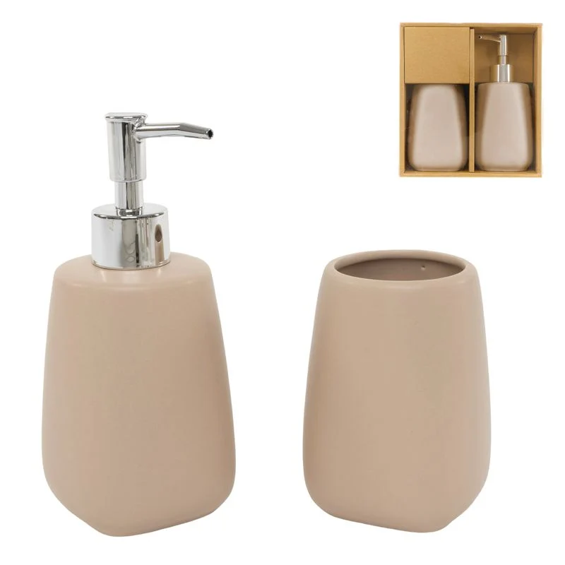 JUEGO DE BAÑO 2 PIEZAS ROSA MAQUILLAJE DCASA