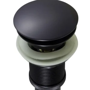 Desagüe push con rebose Negro