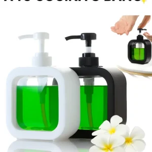 Dispensador de Jabón 500 ml,Multiusos para Jabón, Baño, Cocina, Crema, Gel antibacterial. Blanco