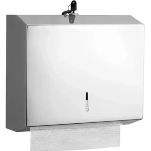 Dispensador De Papel Interfoliado Acero Diseño Liso Corto Acero Inoxidable