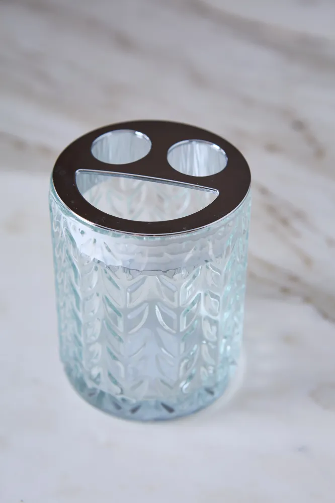 DISPENSER DE JABON & PORTACEPILLO SMILE SILVER