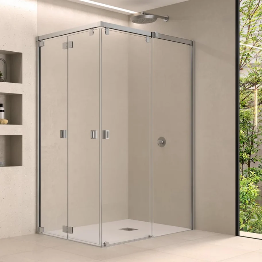 Mampara HELSINKI de Doccia | Angular Corredera + Plegable | Apertura en Esquina | 195 cm
