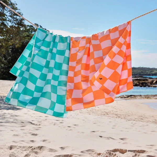 Toalla Dock & Bay Summer Check Naranja XL 2 X 0,90m