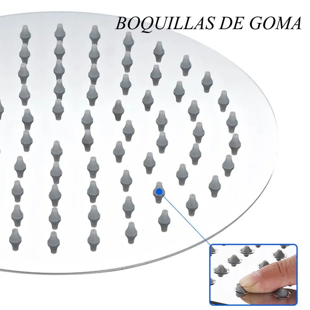 longitud extendible de 85~125cm, Columna de ducha termostática, Alcachofa Redonda de acero inoxidable, en Cromo Plata Bril...
