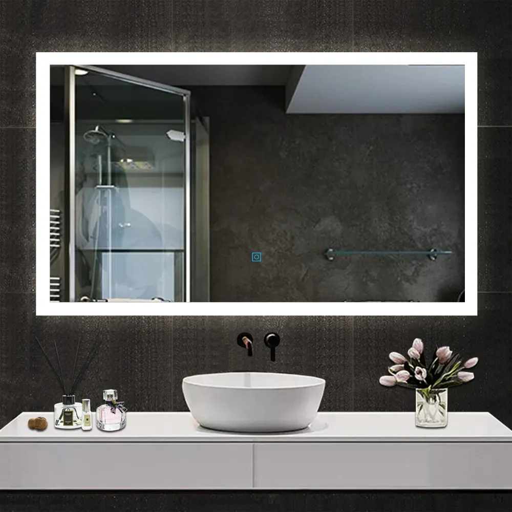 Espejo Regulable de Hogar/de Baño con Función Antiniebla + Interruptor Táctil+ Brillo LED Envolvente Blanco Frío Duchacasa...
