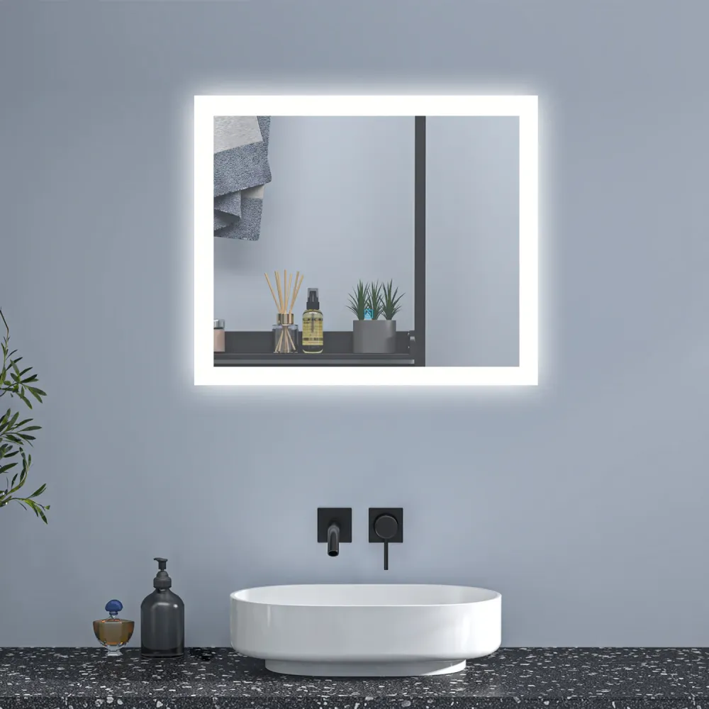 Espejo Regulable de Hogar/de Baño con Función Antiniebla + Interruptor Táctil+ Brillo LED Envolvente Blanco Frío Duchacasa...