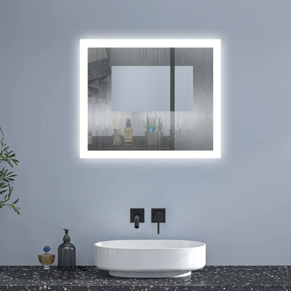 Espejo Regulable de Hogar/de Baño con Función Antiniebla + Interruptor Táctil+ Brillo LED Envolvente Blanco Frío Duchacasa...