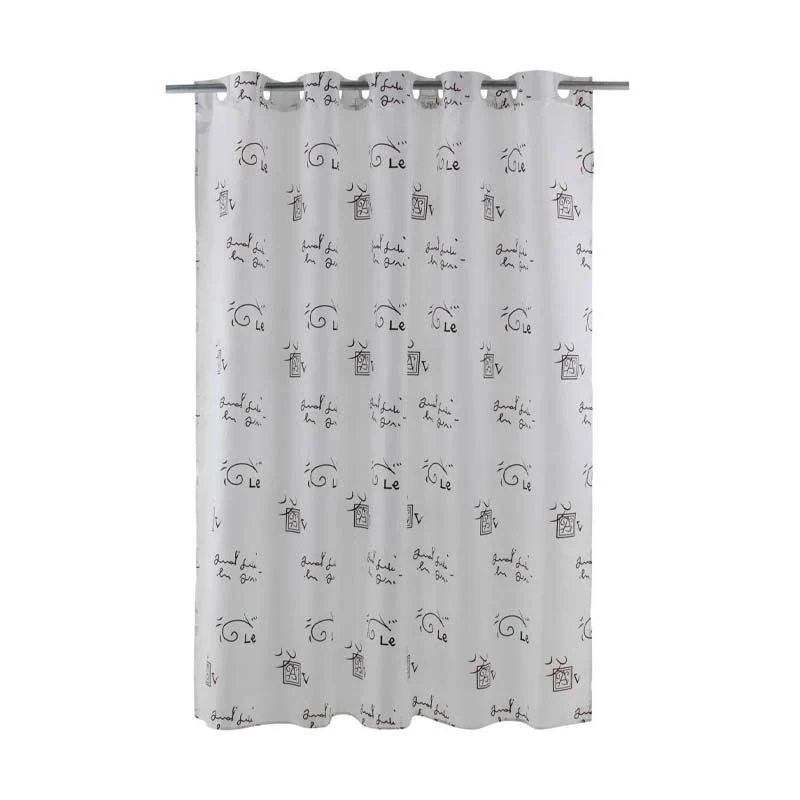 CORTINA POLIESTER SCRIPT HANGLESS 180x180CM Duschy