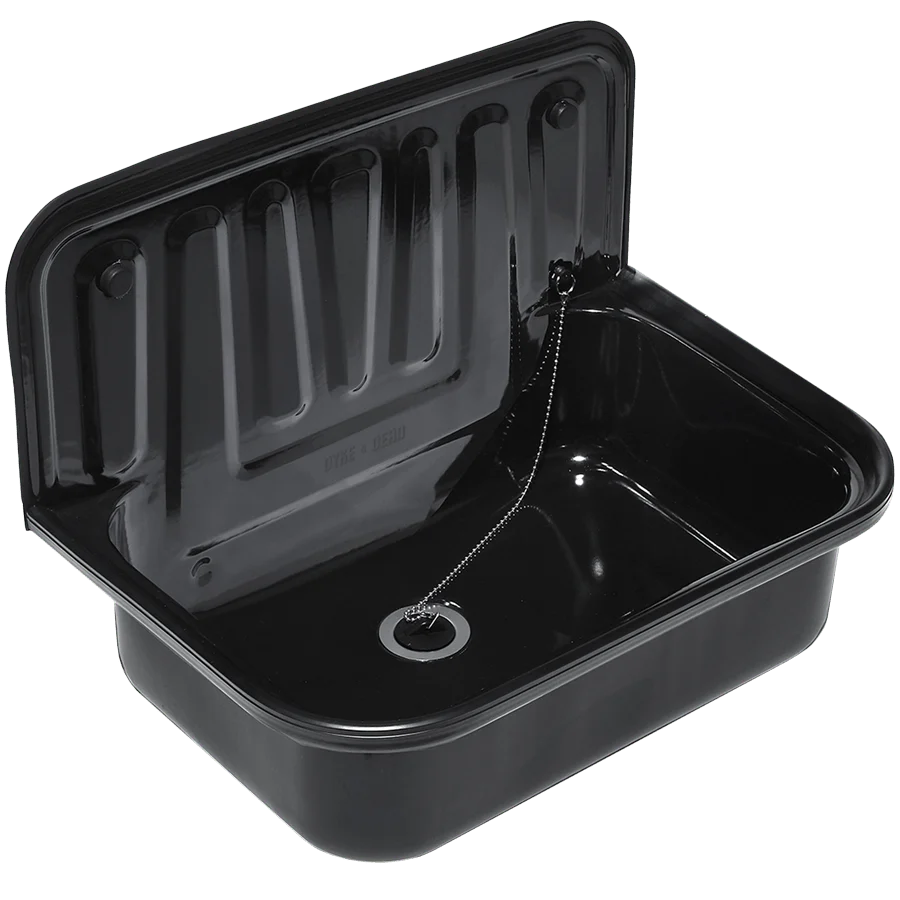 FREGADERO CUBO ESMALTE NEGRO DYKE & DEAN LLANTA NEGRA