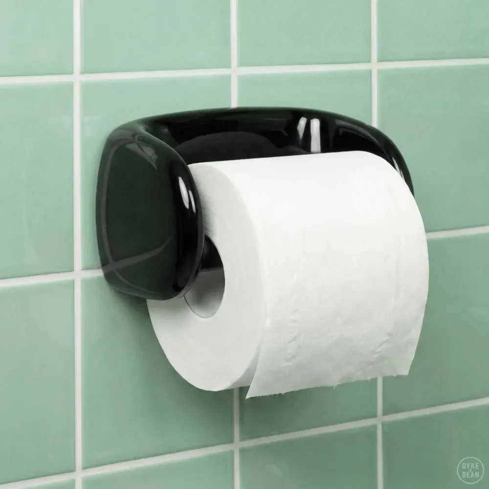 PORTA PAPEL HIGIÉNICO PORCELANA NEGRA DYKE & DEAN