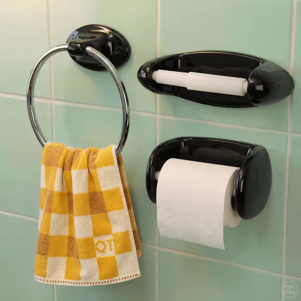 PORTA PAPEL HIGIÉNICO PORCELANA NEGRA DYKE & DEAN