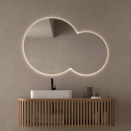 Conjunto Espejos Circulares CINTRA Dyled | 2 Espejos En Tren | Luz Regulable 3000k-6000k | Sensor Touch Y Antivaho | Ip44
