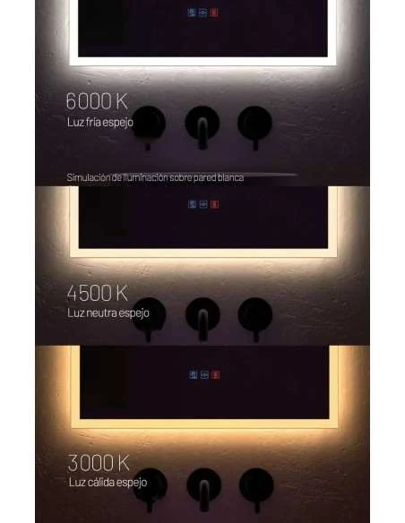 Conjunto Espejos Circulares CINTRA Dyled | 2 Espejos En Tren | Luz Regulable 3000k-6000k | Sensor Touch Y Antivaho | Ip44