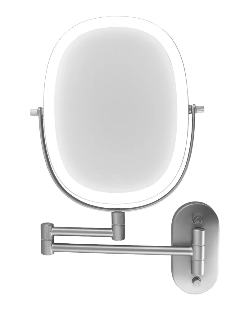 Espejo Escualizable con Luz LED y Aumento 7X Satinado
