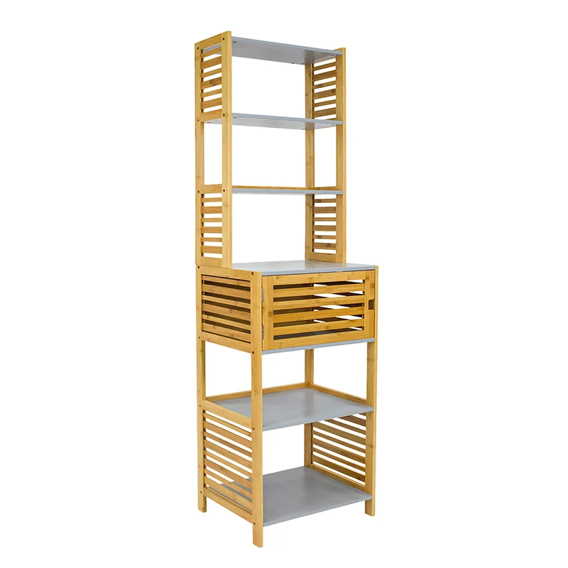 Estante De Madera 7 Niveles Organizador Cocina/ Baño Repisa Marrón Claro