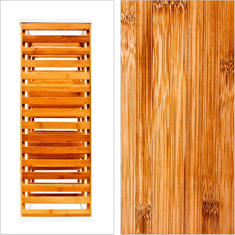 Estante Organizador De Bambu Mueble De Lujo Para Cocina Baño 3 Niveles | Alto 55cm