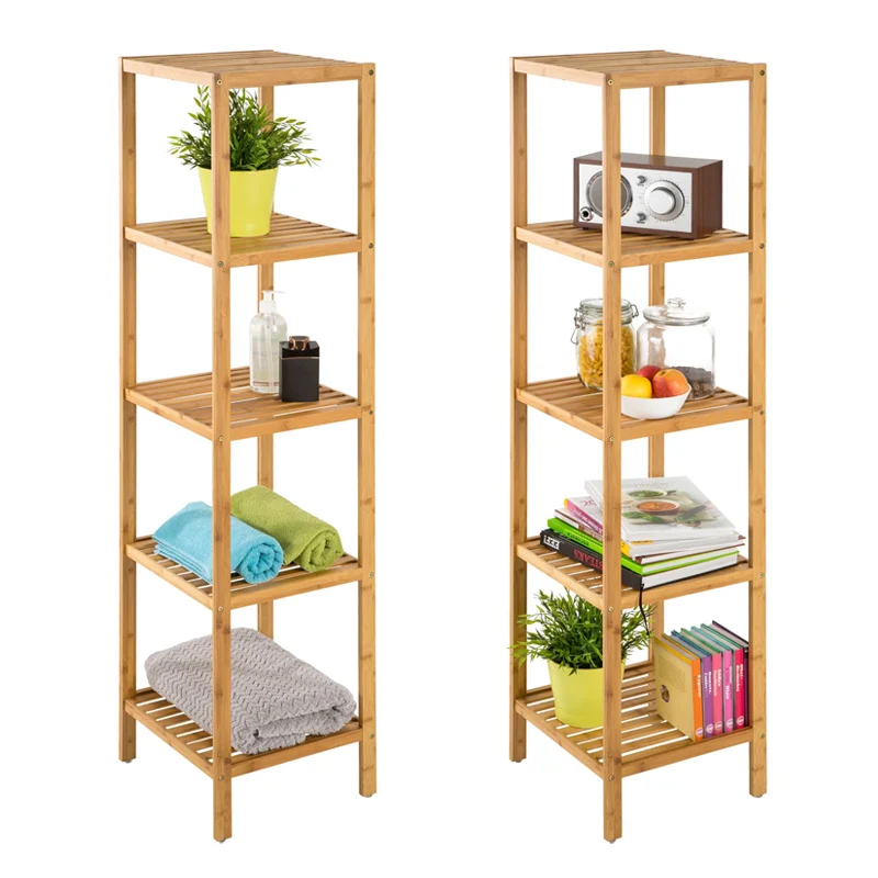 Estante Organizador De Bambu Mueble Para Hogar Cocina Baño Alto 3 - 4 - 5 Niveles